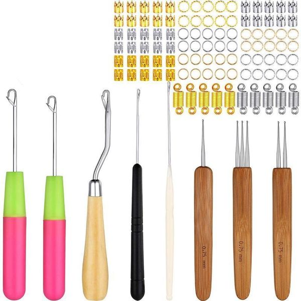 crochet hair tools kit,dreadlock needles,hair braiding beads metal cuffs for decoration1, Brown
crochet hair tools kit,dreadlock needles,hair braiding beads metal cuffs for decoration1, Brown