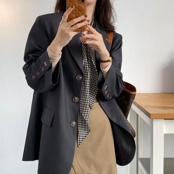 women's suits & blazers korean style embroidery design loose blazer women casual vintage streetwear button harajuku coats female, White;black
women's suits & blazers korean style embroidery design loose blazer women casual vintage streetwear button harajuku coats female, White;black