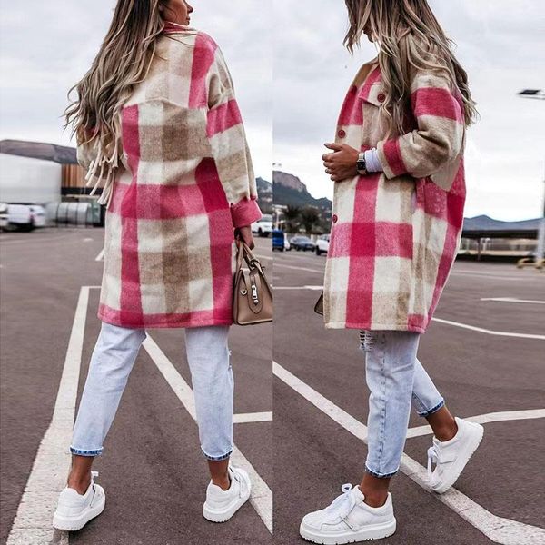 women's wool & blends winter warmth slim long-sleeved jacket lady office commuter all-match coat 2021 autumn women plaid lapel woolen, Black
women's wool & blends winter warmth slim long-sleeved jacket lady office commuter all-match coat 2021 autumn women plaid lapel woolen, Black