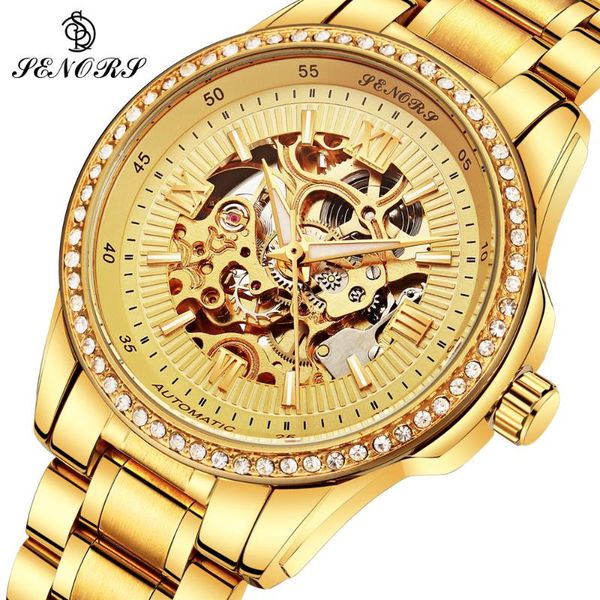 luxury golden luminous automatic mechanical skeleton dial stainless steel band wrist watch men gift business clock wristwatches, Slivery;brown
luxury golden luminous automatic mechanical skeleton dial stainless steel band wrist watch men gift business clock wristwatches, Slivery;brown