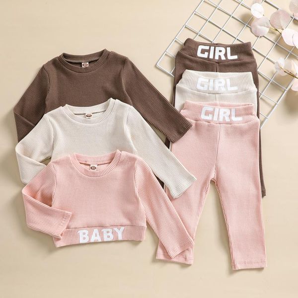 clothing sets 2pcs children autumn tracksuit letters ribbed long sleeves pullover + pants for girls 6 months to 4 years clothes set, White
clothing sets 2pcs children autumn tracksuit letters ribbed long sleeves pullover + pants for girls 6 months to 4 years clothes set, White