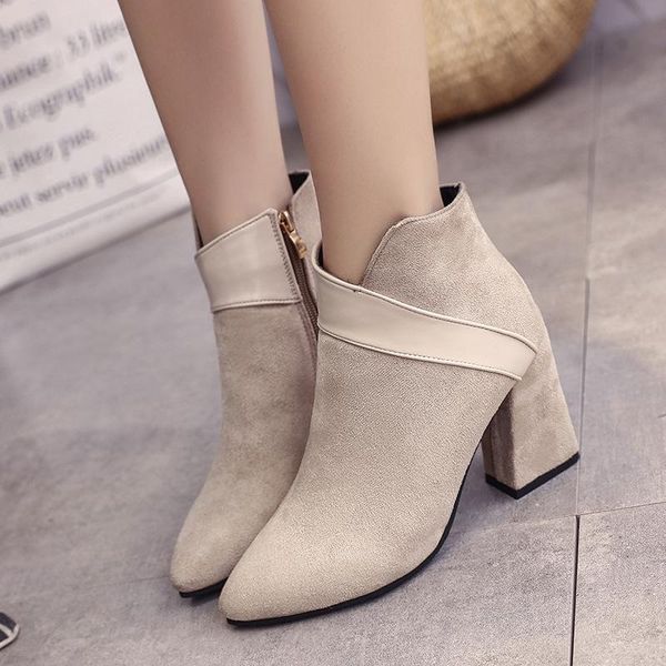 boots leisure mature fashion women autumn ankle solid pointed toe high vintage short pu flock winter shoes plus size, Black
boots leisure mature fashion women autumn ankle solid pointed toe high vintage short pu flock winter shoes plus size, Black