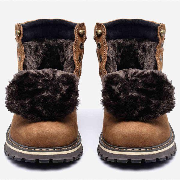boots men's leather winter boots, hand-made warm shoes, full grain nioa, Black