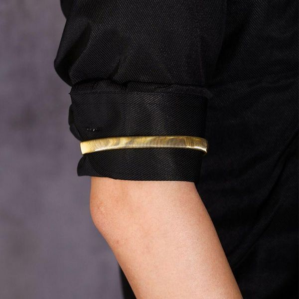 bangle arm warmer shirt sleeve holder metal anti-slip elastic bracelets stretch armband, Black
bangle arm warmer shirt sleeve holder metal anti-slip elastic bracelets stretch armband, Black