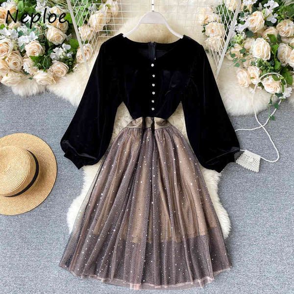 neploe v-neck puff sleeve panelled mesh patchwork dress new chic beading dresses women autumn winter vintage velvet vestidos 210422, Black;gray
neploe v-neck puff sleeve panelled mesh patchwork dress new chic beading dresses women autumn winter vintage velvet vestidos 210422, Black;gray