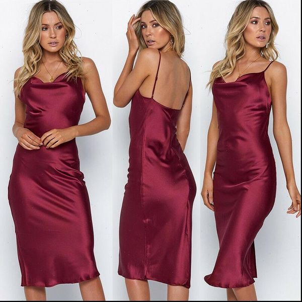elegant summer satin casual women dresses sleeveless strap party soft solid backless ladies slim beach sundress, Black;gray
elegant summer satin casual women dresses sleeveless strap party soft solid backless ladies slim beach sundress, Black;gray