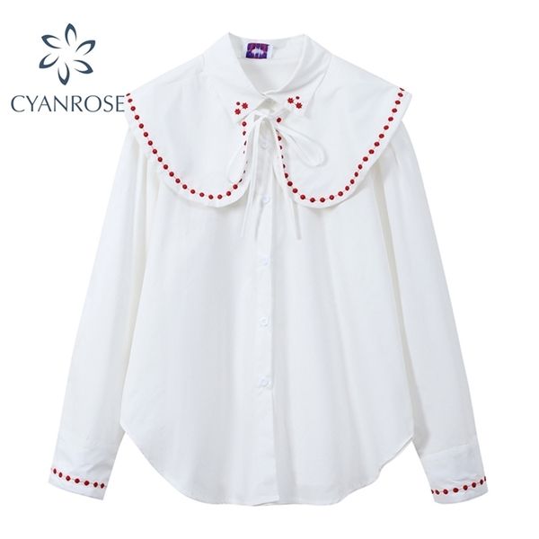 white vintage blouses women's preppy style peter pan lace-up collar stylish lantern long sleeve shirts loose blusas ladies 210515
white vintage blouses women's preppy style peter pan lace-up collar stylish lantern long sleeve shirts loose blusas ladies 210515
