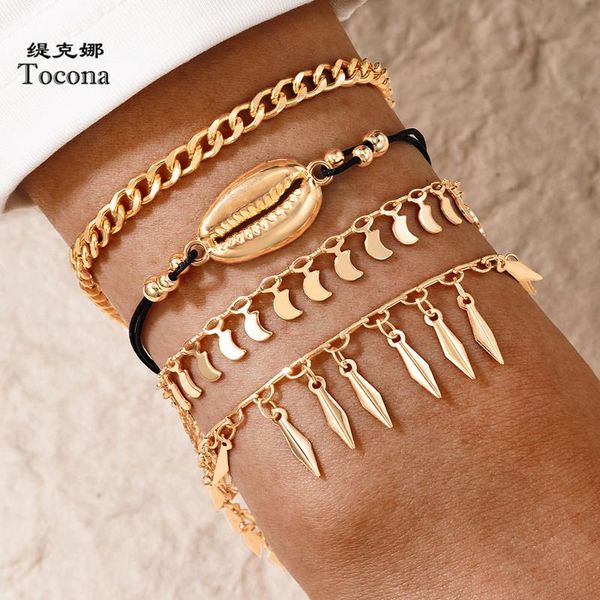 link, chain tocona 4pcs/sets bohemian tassel bracelets for women summer shell black rope handmade adjustable jewelry wholesale 18041
link, chain tocona 4pcs/sets bohemian tassel bracelets for women summer shell black rope handmade adjustable jewelry wholesale 18041