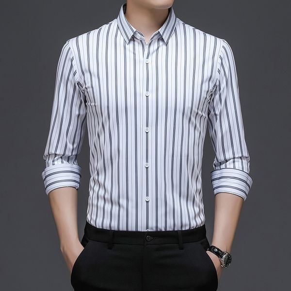 2021 spring and autumn long sleeve stripe lapel white shirt middle-aged thin fashion men's wear, Black
2021 spring and autumn long sleeve stripe lapel white shirt middle-aged thin fashion men's wear, Black