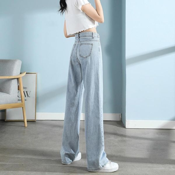 women's jeans 2021 autumn retro denim wide leg pants ladies high waist loose light color drape mopping jean shorts women summer, Blue
women's jeans 2021 autumn retro denim wide leg pants ladies high waist loose light color drape mopping jean shorts women summer, Blue