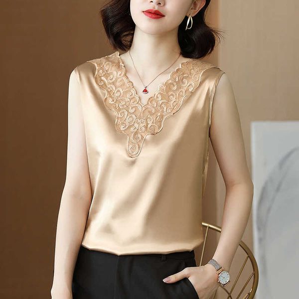 korean silk women woman elastic satin tank sleeveless embroidery tees lace halter plus size 210604, White
korean silk women woman elastic satin tank sleeveless embroidery tees lace halter plus size 210604, White