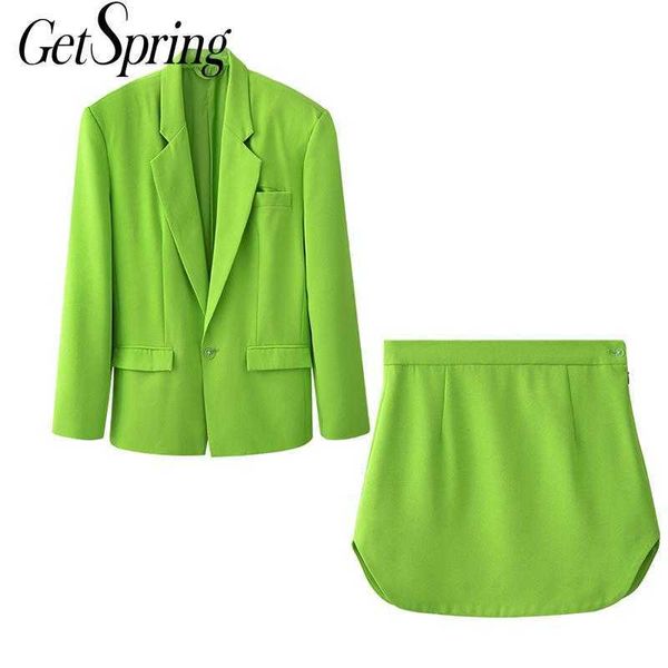 getspring women skirt suits green blazer 2 piece fashion female with long sleeve single button mini s 210601, White
getspring women skirt suits green blazer 2 piece fashion female with long sleeve single button mini s 210601, White