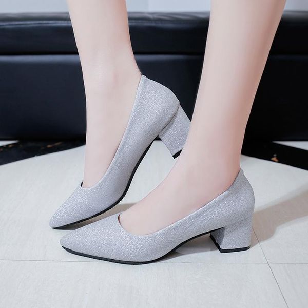 dress shoes high heels thick with sequins shallow mouth 2021 spring silver pointed wild women's a single tide, Black
dress shoes high heels thick with sequins shallow mouth 2021 spring silver pointed wild women's a single tide, Black