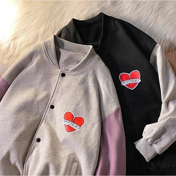 women's jackets sweet kubaton ball uniform loose korean style student design sense color matching ins trendy love fried street coat, Black;brown
women's jackets sweet kubaton ball uniform loose korean style student design sense color matching ins trendy love fried street coat, Black;brown