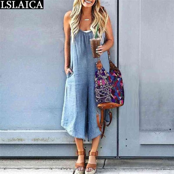 jumpsuit women elegance sleeveless deniam loose fashion casual streetwear wide leg pants summer 210515, Black;white
jumpsuit women elegance sleeveless deniam loose fashion casual streetwear wide leg pants summer 210515, Black;white