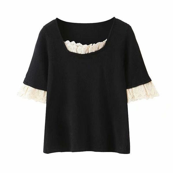 t shirt 2021 summer fashion pullover round neck short sleeve fake two pieces lace mosaic blogger, White
t shirt 2021 summer fashion pullover round neck short sleeve fake two pieces lace mosaic blogger, White