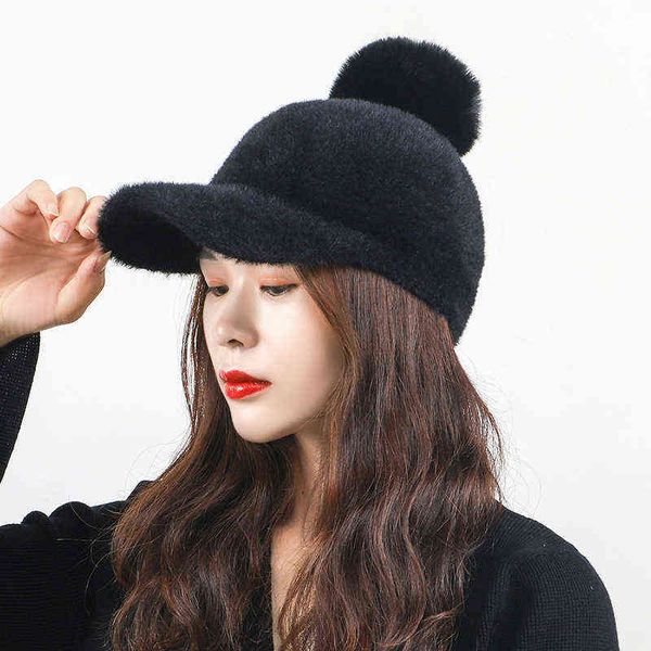 women's winter hat psh thickened warm baseball hat korean raccoon feather ball fashion duck tongue student, Blue;gray
women's winter hat psh thickened warm baseball hat korean raccoon feather ball fashion duck tongue student, Blue;gray