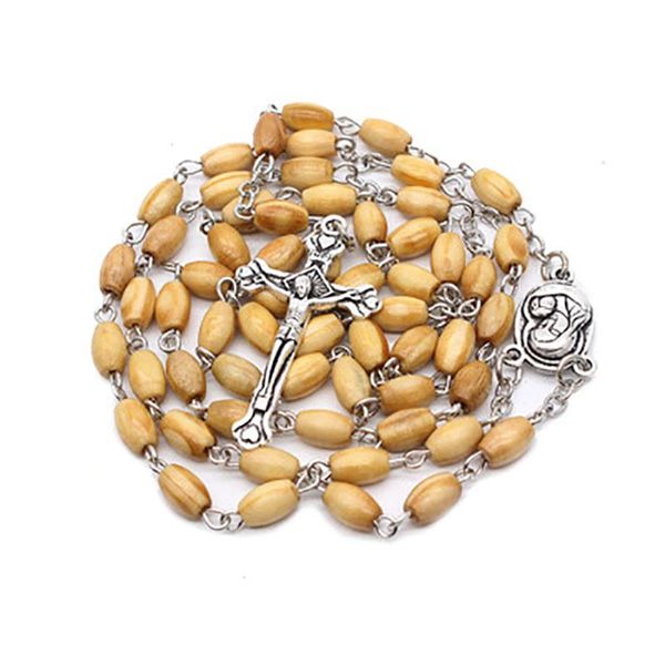 pendant necklaces fashion 58cm handmade religious jewelry prayer round beads natural pine wood cross necklace accessories, Silver
pendant necklaces fashion 58cm handmade religious jewelry prayer round beads natural pine wood cross necklace accessories, Silver