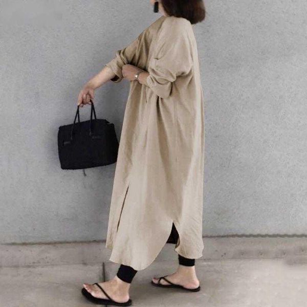 women's blouses & shirts 2021 auutmn winter women fashion long sleeve stand collar solid cotton mid-length shirt dress casual loose blo, White
women's blouses & shirts 2021 auutmn winter women fashion long sleeve stand collar solid cotton mid-length shirt dress casual loose blo, White