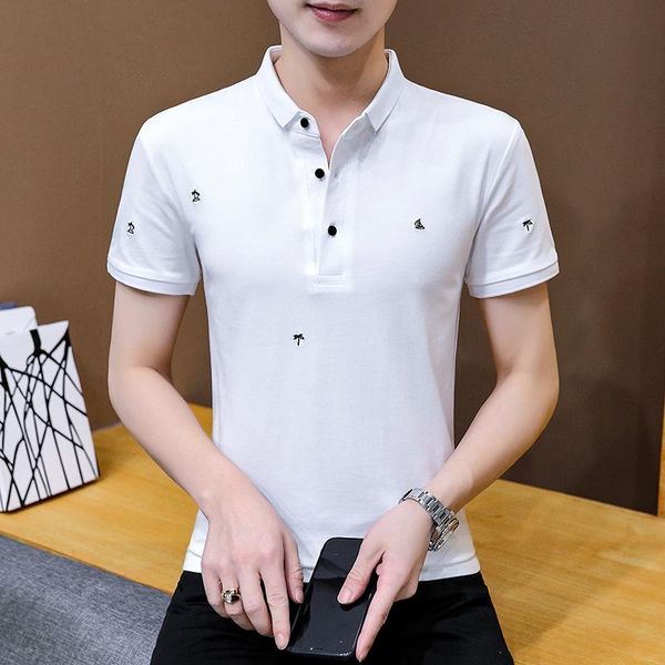 men's polos 2021 men fashion summer t shirt casual slim fit short sleeve t-shirt clothes letter embroidery turn-dwon cotton tee, White;black
men's polos 2021 men fashion summer t shirt casual slim fit short sleeve t-shirt clothes letter embroidery turn-dwon cotton tee, White;black