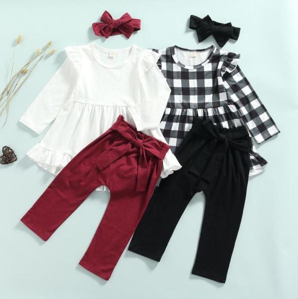 clothing sets 3pcs fall girls outfit set sweet plaid/solid color lace splicing wide hem long sleeve round collar pants headwear, White
clothing sets 3pcs fall girls outfit set sweet plaid/solid color lace splicing wide hem long sleeve round collar pants headwear, White
