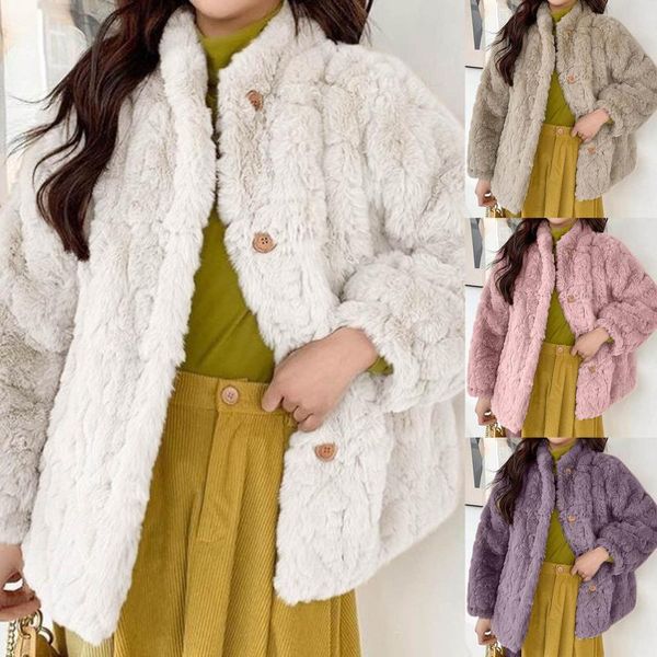 women's wool & blends womens faux plush overcoat solid color half high collar casual single-breasted pocket loose fashion temperament c, Black
women's wool & blends womens faux plush overcoat solid color half high collar casual single-breasted pocket loose fashion temperament c, Black
