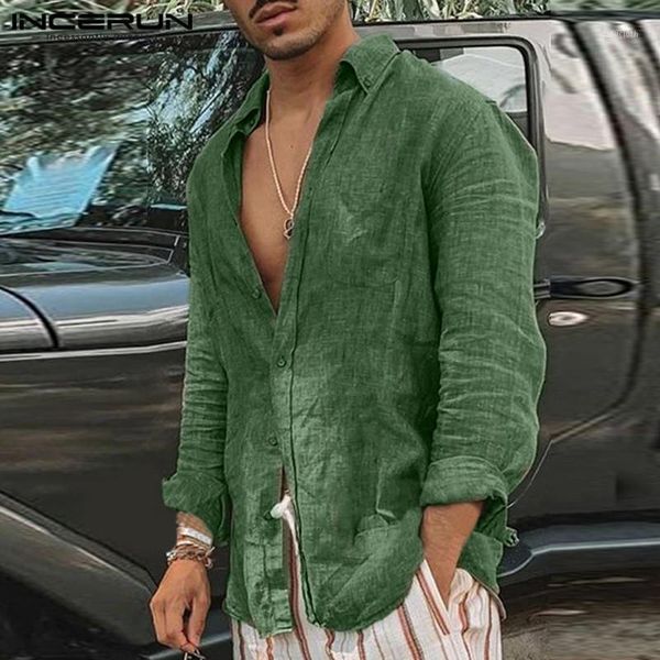autumn solid color men shirt streetwear turn down collar chic vintage camisa masculina long sleeve casual shirts 2021 incerun men's, White;black
autumn solid color men shirt streetwear turn down collar chic vintage camisa masculina long sleeve casual shirts 2021 incerun men's, White;black