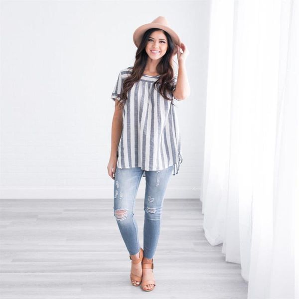 women's t-shirt fashion women ladies summer style short sleeve o-neck loose two colors striped casual size s-xl hd43, White
women's t-shirt fashion women ladies summer style short sleeve o-neck loose two colors striped casual size s-xl hd43, White