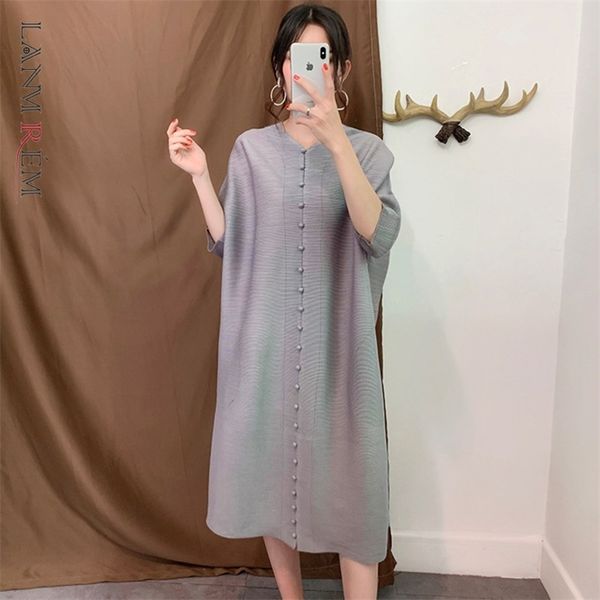 summer v-neck three quarter sleeves pleated loose large size dresses vintage female fashion wj12201 210526, Black;gray
summer v-neck three quarter sleeves pleated loose large size dresses vintage female fashion wj12201 210526, Black;gray