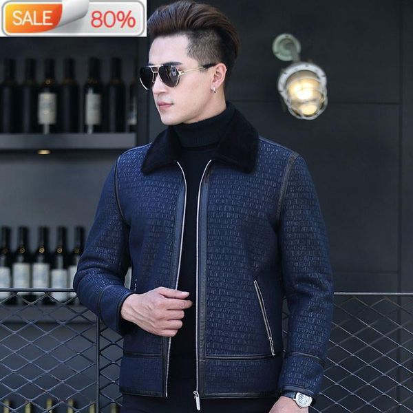 men's leather & faux real fur coat men genuine jacket sheepskin coats natural wool liner autumn winter jackets lm-170622, Black
men's leather & faux real fur coat men genuine jacket sheepskin coats natural wool liner autumn winter jackets lm-170622, Black