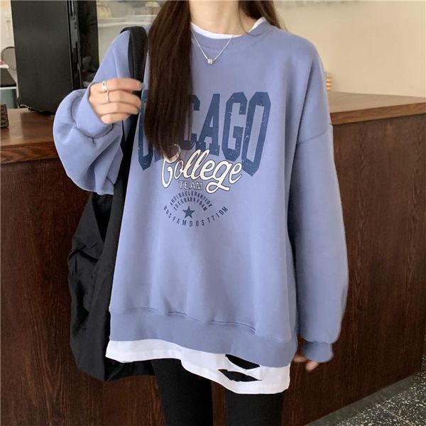 women's hoodies & sweatshirts autumn and winter loose fake two-piece with thickened letters printed round neck pullover sportswear for, Black
women's hoodies & sweatshirts autumn and winter loose fake two-piece with thickened letters printed round neck pullover sportswear for, Black