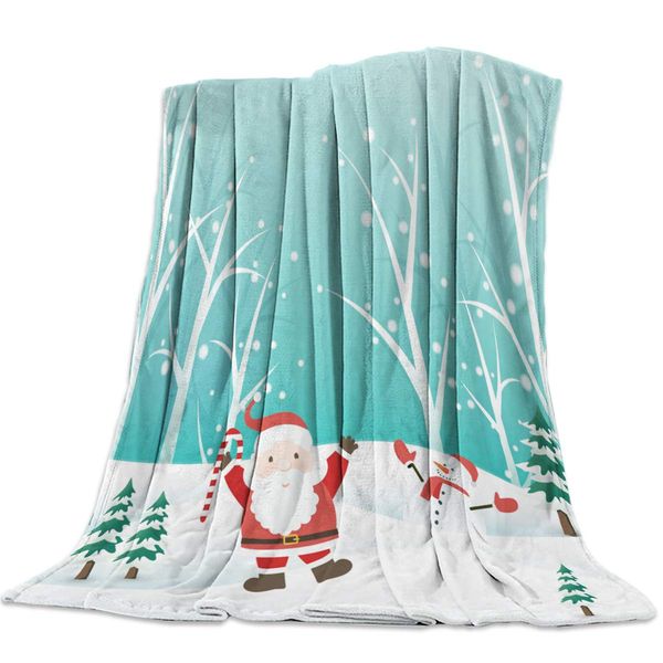 throw blanket for sofa couch- snowman and santa claus in the forest 49 x 79 inche flannel bed blanket lightweight microfiber
throw blanket for sofa couch- snowman and santa claus in the forest 49 x 79 inche flannel bed blanket lightweight microfiber