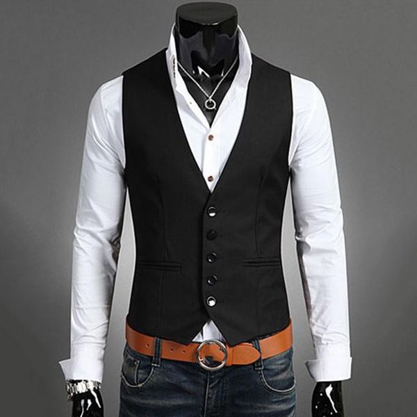 men's vests men suit vest formal business dress slim fit tuxedo waistcoat solid button up casual fashion clothes office workwear lounge, Black;white
men's vests men suit vest formal business dress slim fit tuxedo waistcoat solid button up casual fashion clothes office workwear lounge, Black;white