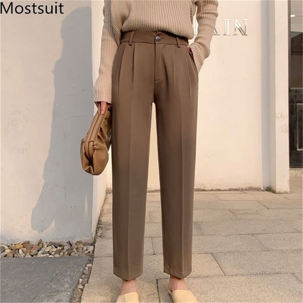 autumn high waist korean women suit pants trousers ankle-length solid fashion office female straight femme 210513, White
autumn high waist korean women suit pants trousers ankle-length solid fashion office female straight femme 210513, White