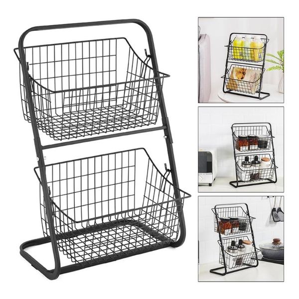 hooks & rails 2 tiers iron storage shelf rack for kitchen seasoning organizer fruits holder assembly bathroom cosmetic basket
hooks & rails 2 tiers iron storage shelf rack for kitchen seasoning organizer fruits holder assembly bathroom cosmetic basket