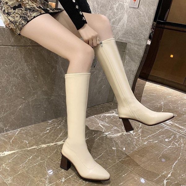 boots women's knee length autumn and winter high heel elastic thin tube knight, Black
boots women's knee length autumn and winter high heel elastic thin tube knight, Black
