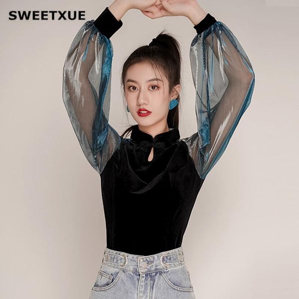 women's hoodies & sweatshirts sweetxue daily modified version fashion short retro chinese style cheongsam disc button see-through long-, Black
women's hoodies & sweatshirts sweetxue daily modified version fashion short retro chinese style cheongsam disc button see-through long-, Black