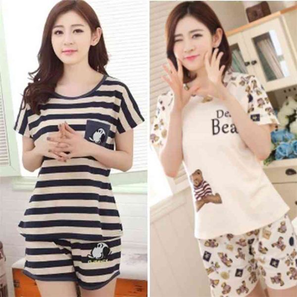 new women pajamas suits lovely home suit sleepwear short sleeve pyjamas comfortable girl spring and summer colthing 210330, Black;red
new women pajamas suits lovely home suit sleepwear short sleeve pyjamas comfortable girl spring and summer colthing 210330, Black;red