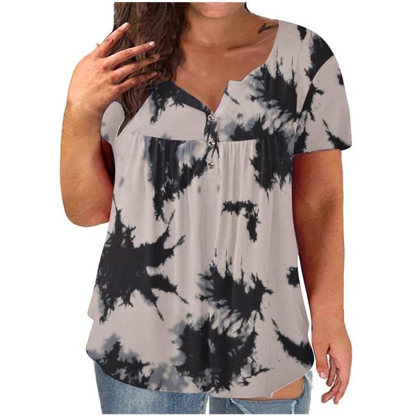 women's t-shirt 5xl women plus size v-neck tie-dye print button short sleeve graphic oversized clothing summer female, White
women's t-shirt 5xl women plus size v-neck tie-dye print button short sleeve graphic oversized clothing summer female, White