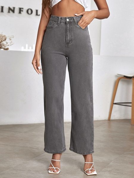 high waist zipper fly wide leg jeans k7h1#, Blue
high waist zipper fly wide leg jeans k7h1#, Blue