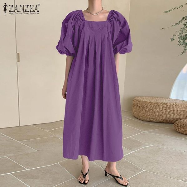 elegant women's square neck sundress zanzea 2021 summer maxi dress casual puff sleeve vestidos female pleated robe plus size dresses, Black;gray
elegant women's square neck sundress zanzea 2021 summer maxi dress casual puff sleeve vestidos female pleated robe plus size dresses, Black;gray