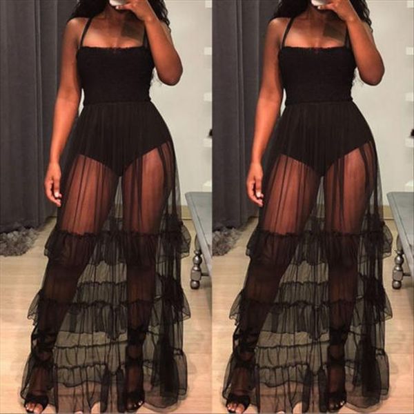 mesh sheer lace tutu women dresses long maxi sundress summer vestidos perspective ruched swing type sleeveless, Black;gray
mesh sheer lace tutu women dresses long maxi sundress summer vestidos perspective ruched swing type sleeveless, Black;gray