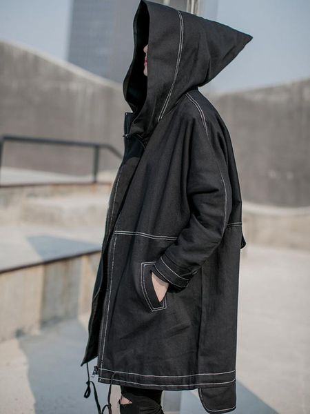women's trench coats hooded mid-long coat women spring autumn loose casual black cotton, Tan;black
women's trench coats hooded mid-long coat women spring autumn loose casual black cotton, Tan;black