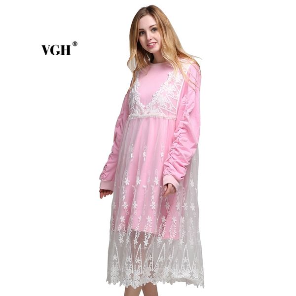 vgh elegant pink spring dress for women o neck long sleeve patchwork lace korean dresses female fashion new clothing spring 210421, Black;gray
vgh elegant pink spring dress for women o neck long sleeve patchwork lace korean dresses female fashion new clothing spring 210421, Black;gray