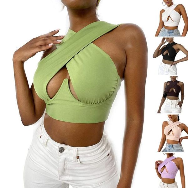women's tanks & camis women criss cross halter tank crop ruched bandage cutout front corset cami vest solid color casual slim busti, White
women's tanks & camis women criss cross halter tank crop ruched bandage cutout front corset cami vest solid color casual slim busti, White