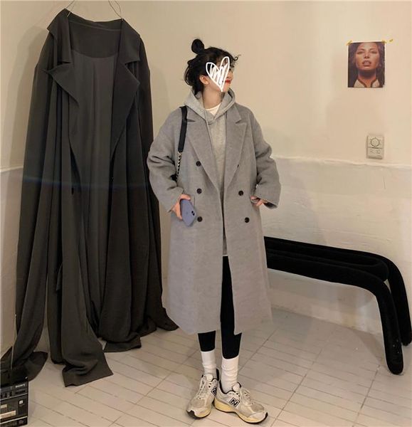 women's wool & blends furry grey collar long woolen coat for 2021 winter and jacket women elegant korean coats, Black
women's wool & blends furry grey collar long woolen coat for 2021 winter and jacket women elegant korean coats, Black