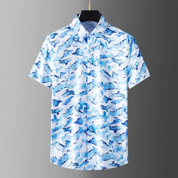 men's casual shirts simple summer wave digital direct injection printing short-sleeved shirt cotton high-end fashion brand men, White;black
men's casual shirts simple summer wave digital direct injection printing short-sleeved shirt cotton high-end fashion brand men, White;black
