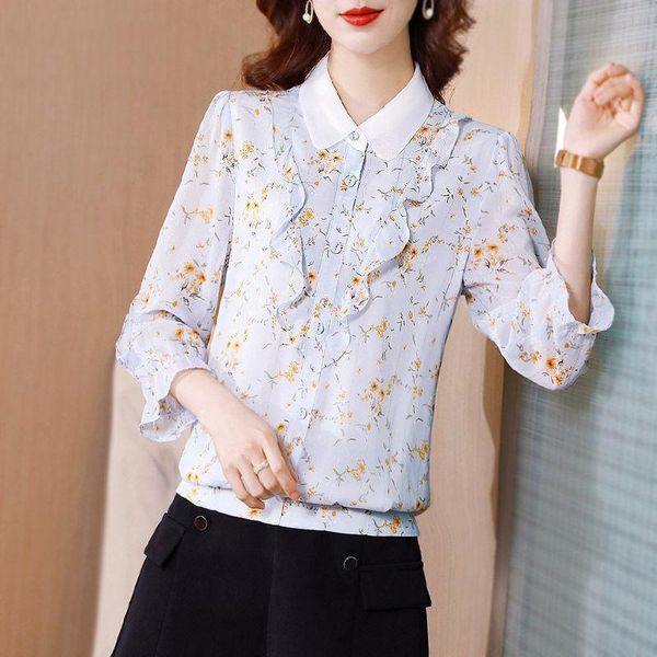 women's blouses & shirts summer chiffon temperament elegant casual -neck dots print loose ruffle mujer blusas mm0701, White
women's blouses & shirts summer chiffon temperament elegant casual -neck dots print loose ruffle mujer blusas mm0701, White