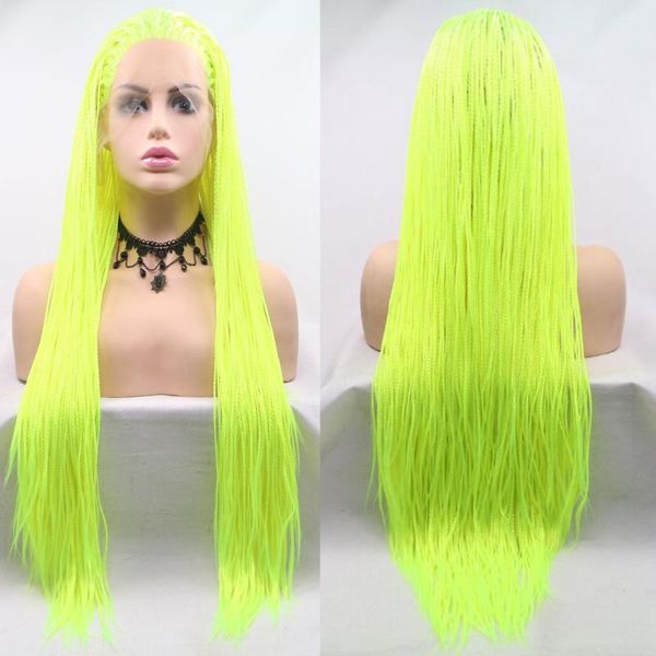 synthetic wigs neon yellow green 26 inches micro box braids wig with heat resistant fiber mermaid removable braiding lace front, Black
synthetic wigs neon yellow green 26 inches micro box braids wig with heat resistant fiber mermaid removable braiding lace front, Black