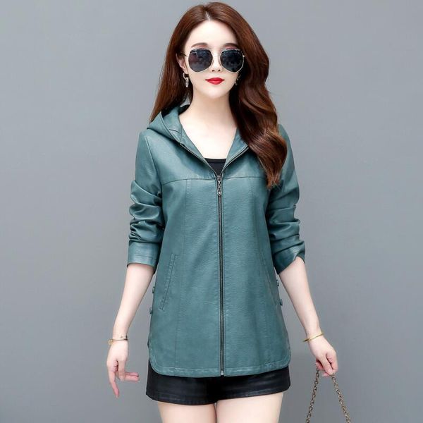 women's leather & faux fashion large size 3xl 4xl jacket women coat 2021 autumn jackets female hooded casual ladies coats, Black
women's leather & faux fashion large size 3xl 4xl jacket women coat 2021 autumn jackets female hooded casual ladies coats, Black